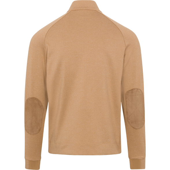 Brown jacket with elbow patches on a white background