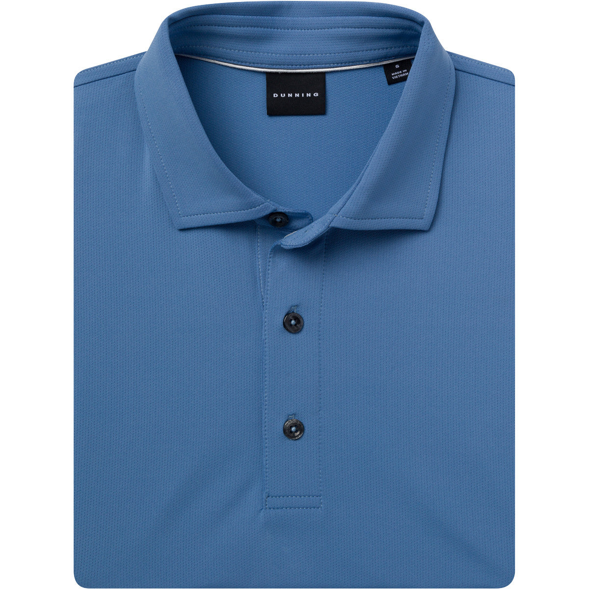 Folded Quest Ventilated Performance Polo collar and button detail