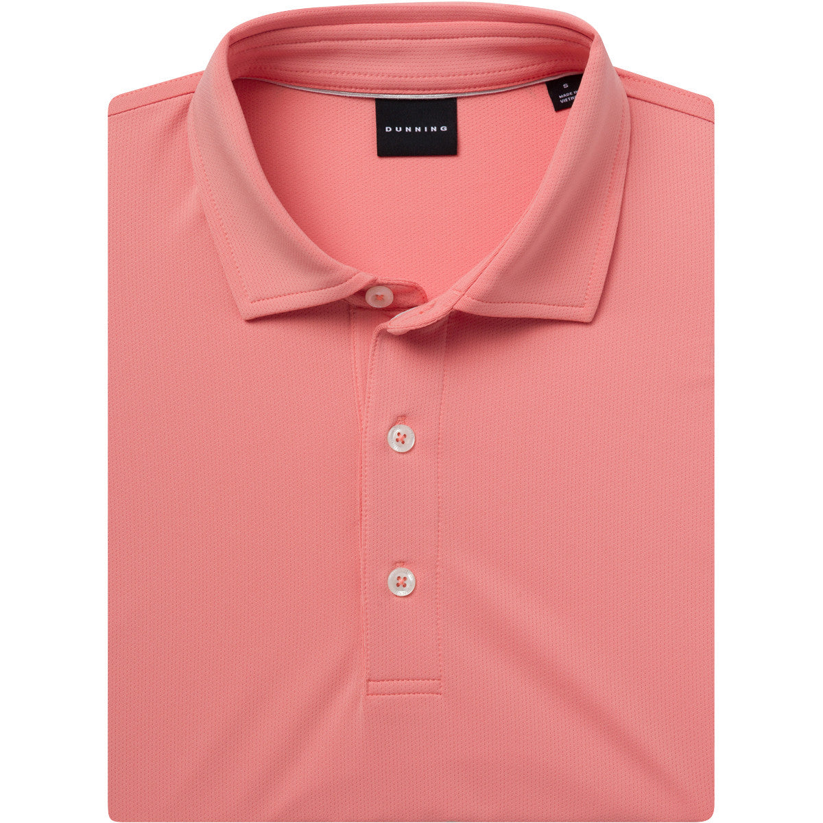 Folded Pink Quest Ventilated Performance Polo close-up detail