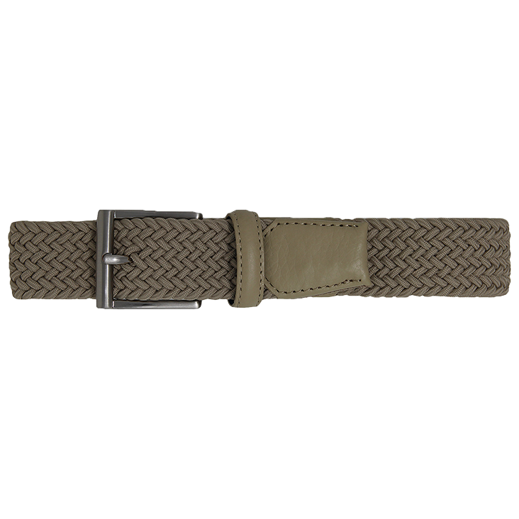 Solid Stretch Belt pebble grain leather tab detail