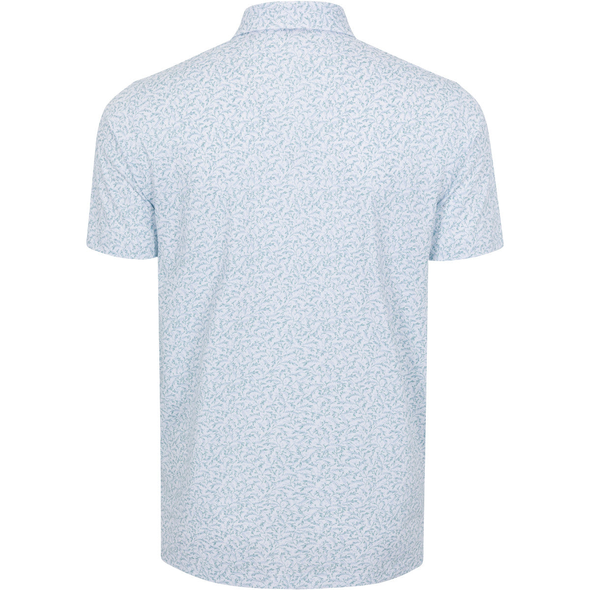 Light blue patterned polo shirt on a white background