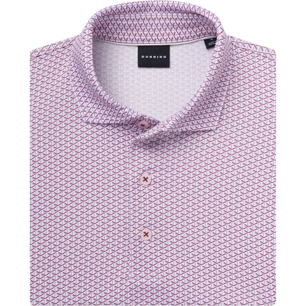 Siegel Jersey Performance Polo geometric print detail