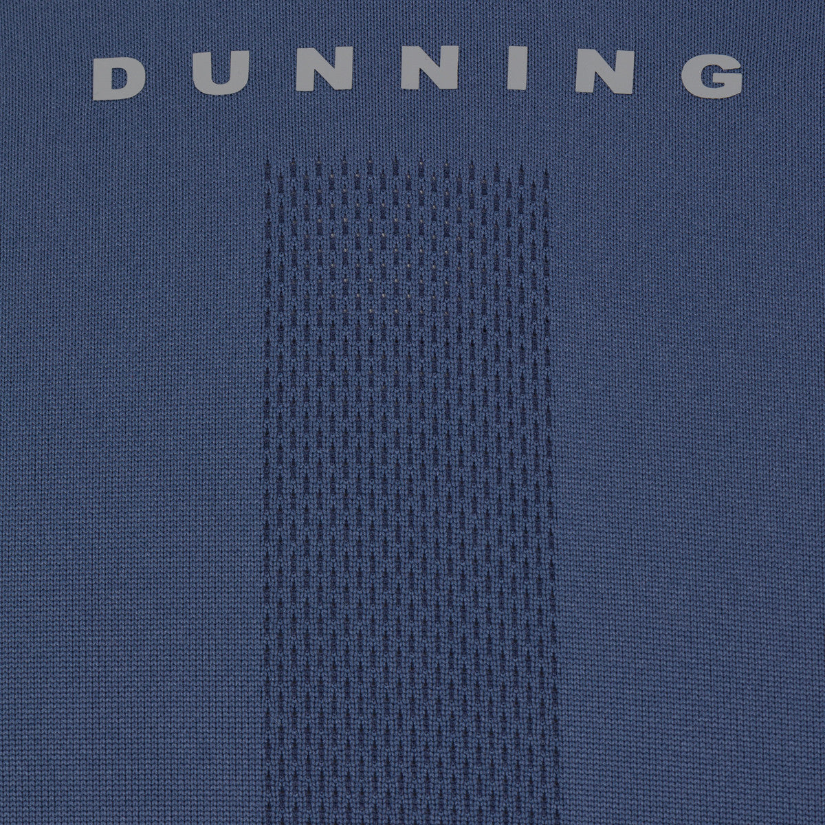 Blue fabric with a textured pattern and 'Dunning' branding.