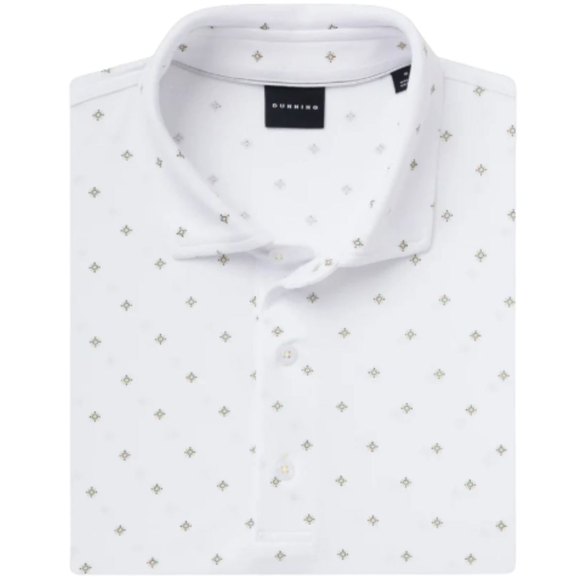 Kingsley Ventilated Performance Polo in white, folded