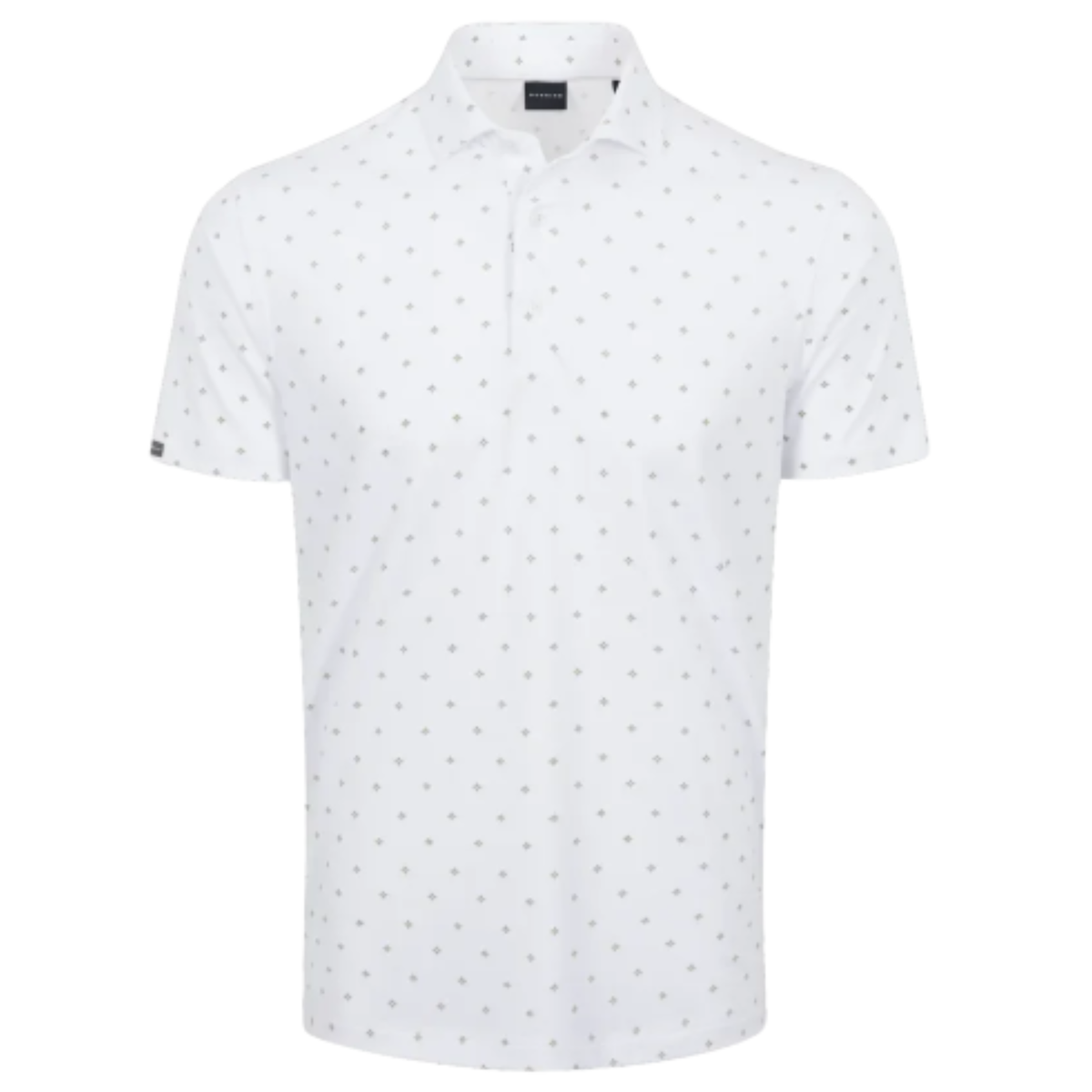Kingsley Ventilated Performance Polo in white, front view