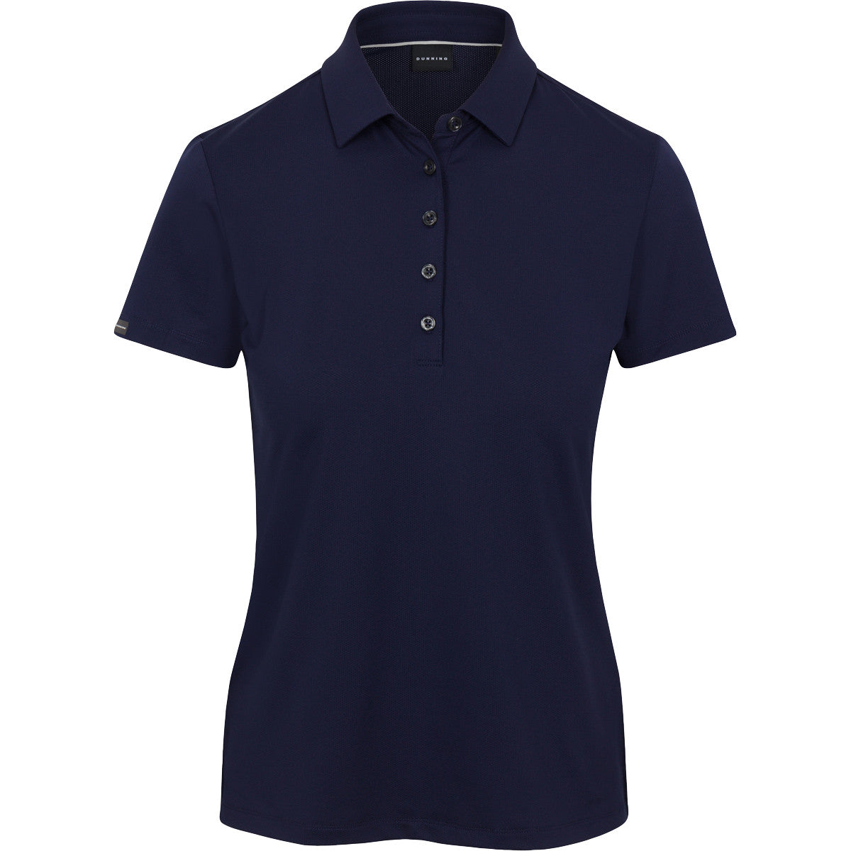 Navy blue polo shirt on a white background