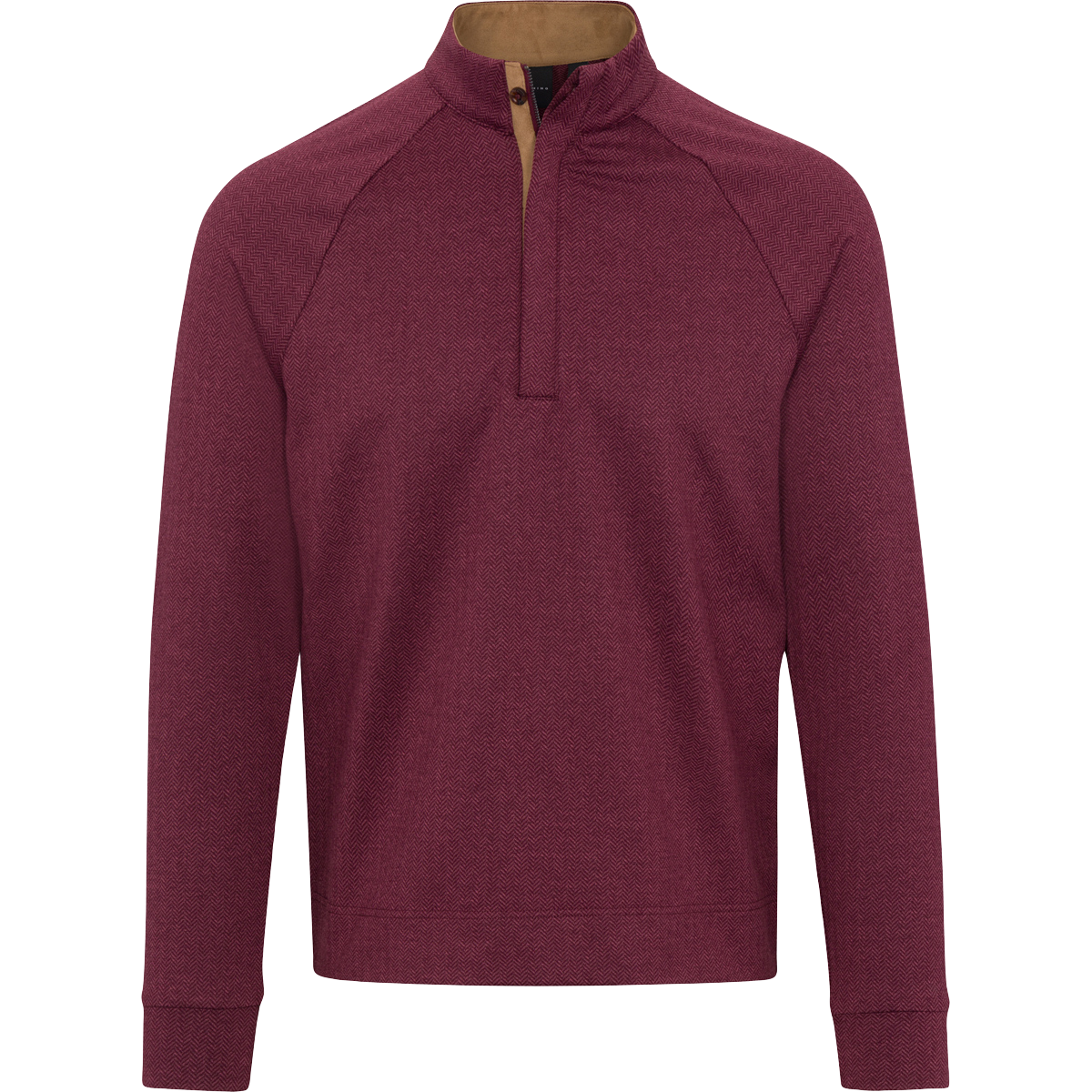 Maroon long-sleeve shirt with a zipper on a white background