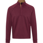 Maroon long-sleeve shirt with a zipper on a white background