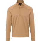 Brown long-sleeve shirt with a quarter-zip on a white background