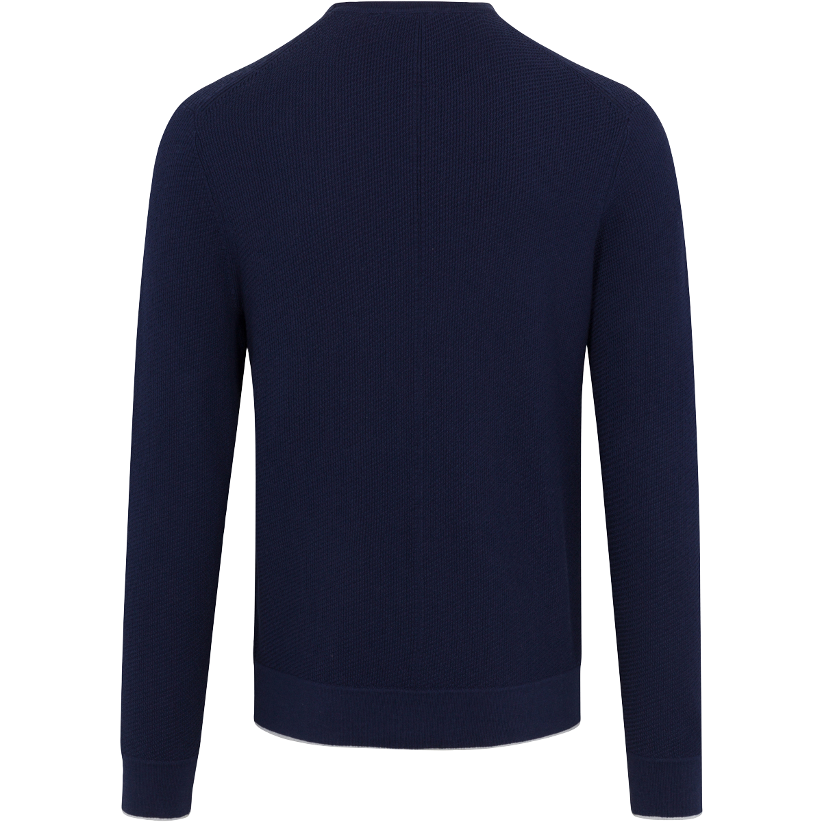 Navy blue sweater on a white background