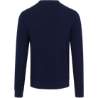 Navy blue sweater on a white background
