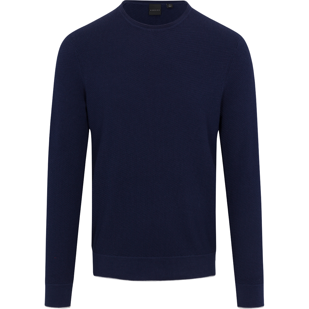 Navy blue sweater on a white background