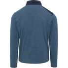 Blue pullover with a quarter zip on a white background