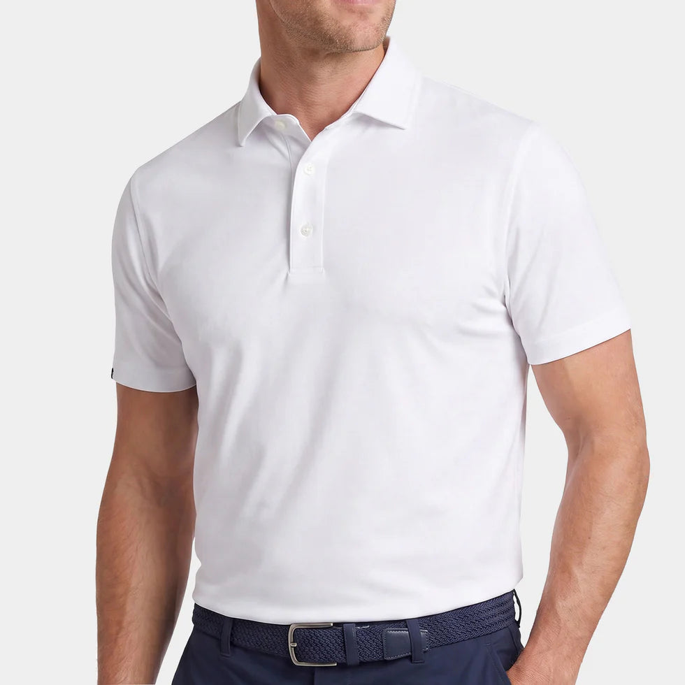 Quest Ventilated Performance Polo collar and button detail