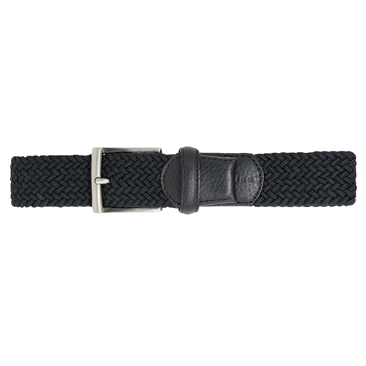 Solid Stretch Belt pebble grain leather tab detail