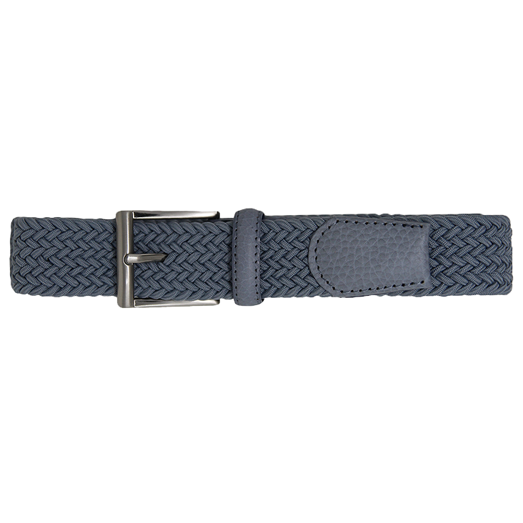 Solid Stretch Belt pebble grain leather tab detail