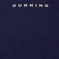 Navy blue background with 'Dunning' text in white