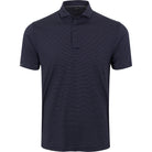 Navy striped polo shirt on a white background