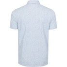 Light blue patterned polo shirt on a white background