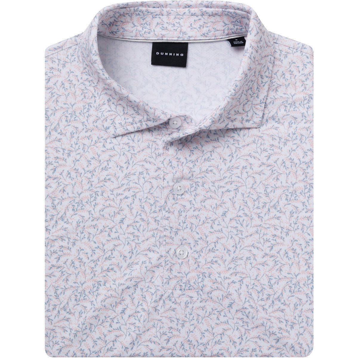 Floral patterned shirt with 'Dunhill' label on a white background