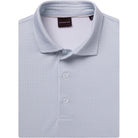 Lanwick Mesh Performance Polo in light blue, folded