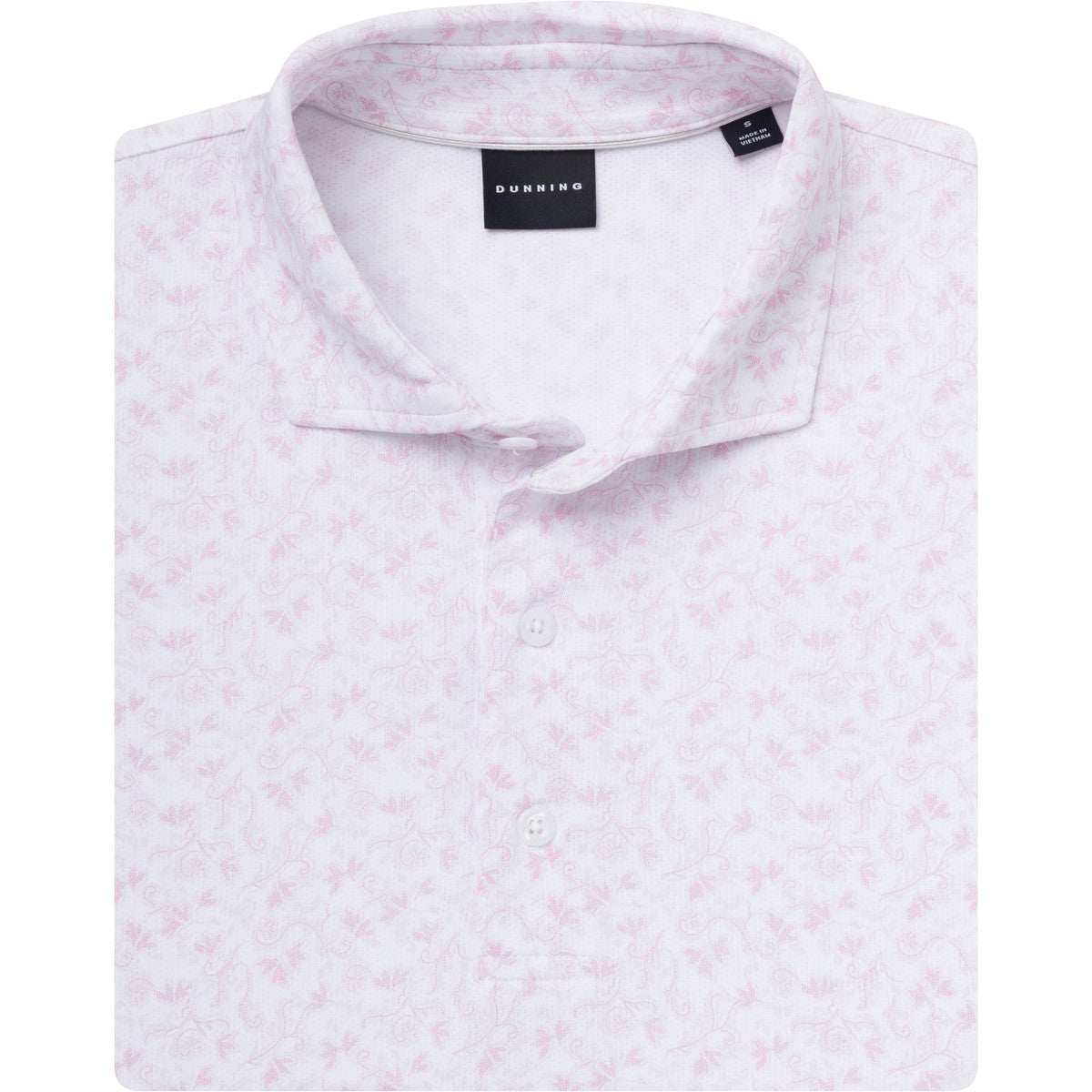 Bennett Ventilated Performance Polo botanical print detail