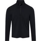 Black long-sleeve pullover with a quarter zip on a white background