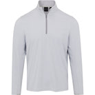 Light gray half-zip pullover on a white background