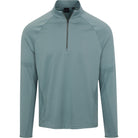 Light blue long-sleeve pullover with a zipper on a white background