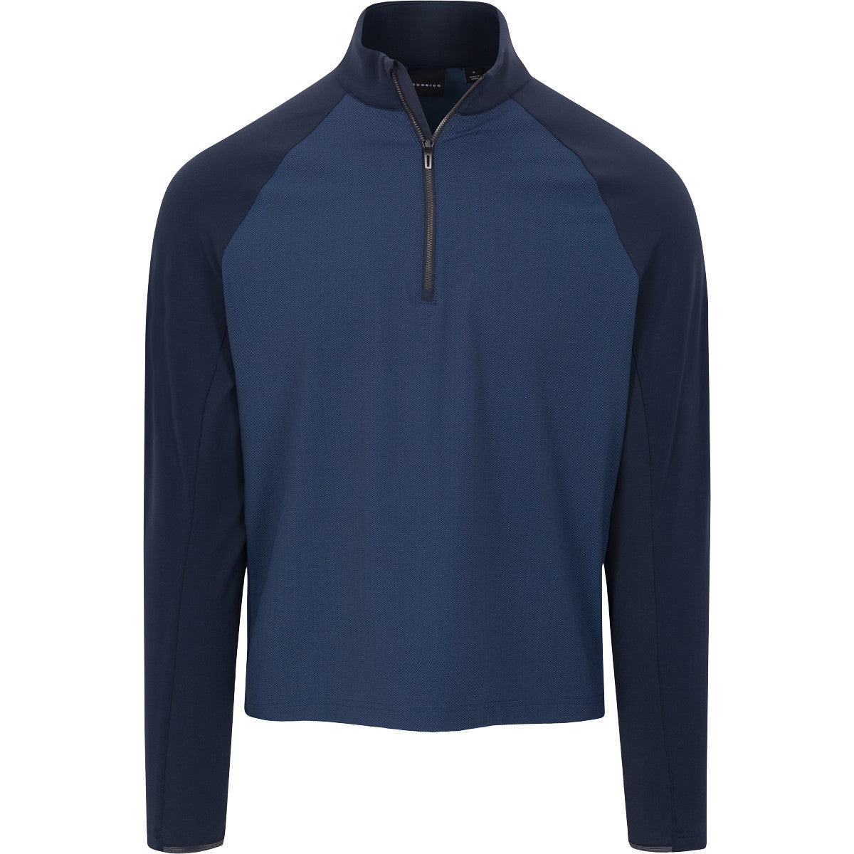 Glenbeg Herringbone Quarter Zip two-piece contrast sleeves