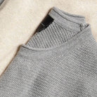 Connor THERMOLITE Rollneck Sweater in Microchip Grey, collar and knit detail