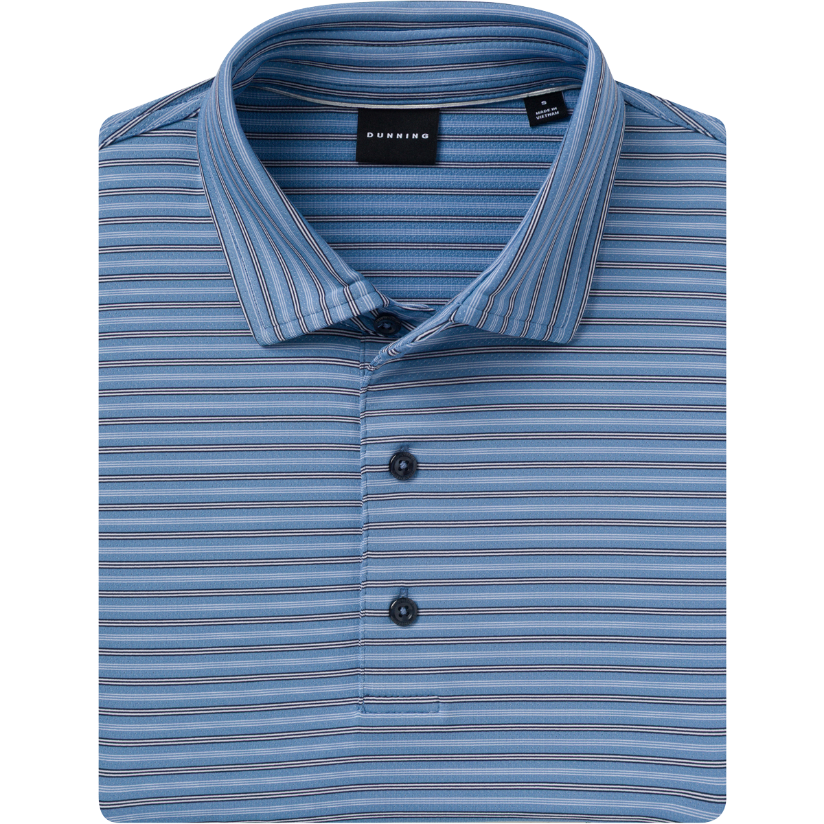 Blue striped shirt with a collar on a white background