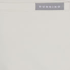 Close-up of a light gray fabric with 'Dunning' branding.