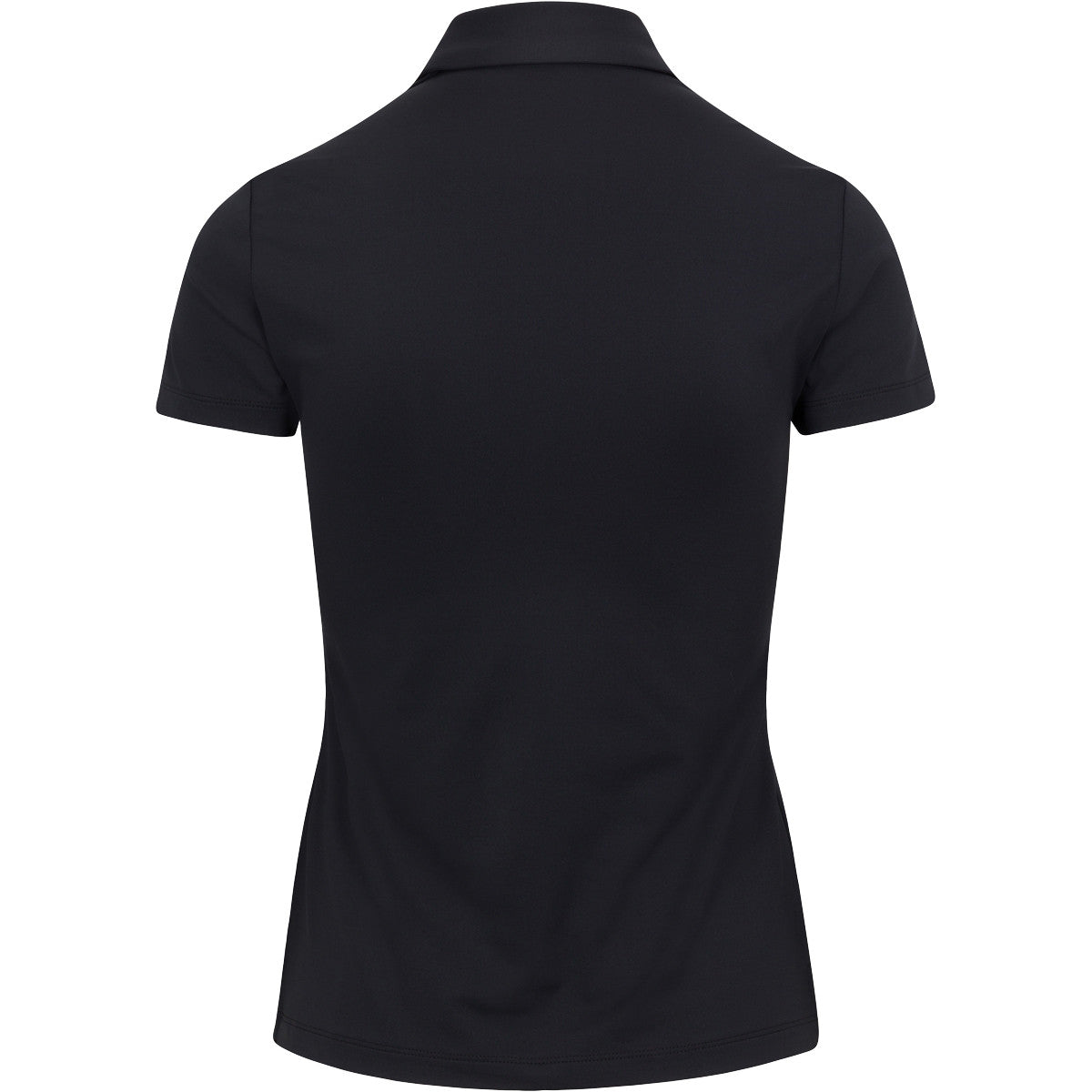 Black polo shirt on a white background