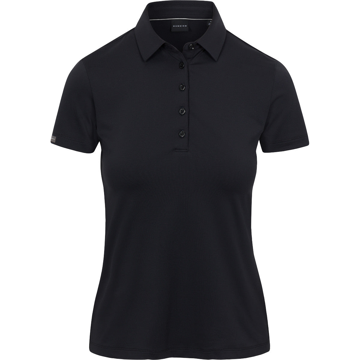 Black polo shirt on a white background