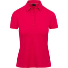 Red polo shirt on a white background