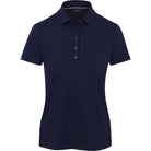Navy blue polo shirt on a white background