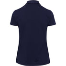 Navy blue polo shirt on a white background