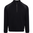 Black pullover with a quarter zip on a white background