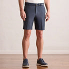 Player Fit Woven 9" Short in halo, front view on model