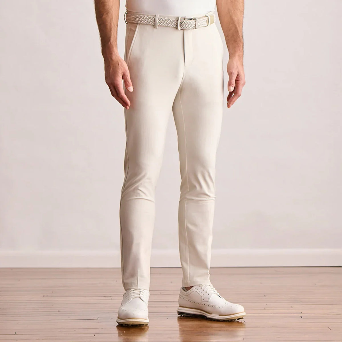 Modern Player Fit Performance Pant in stone, front view on model